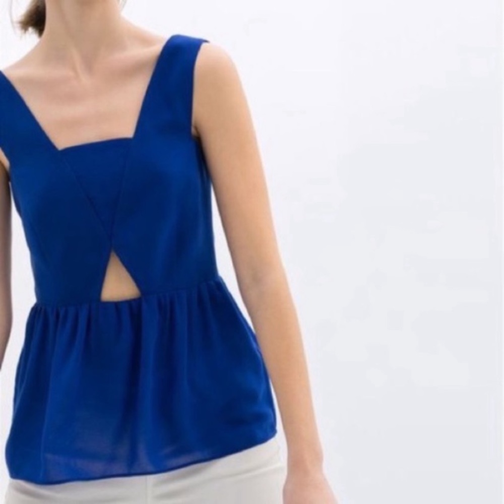 Zara Basic Front Cutoff Sleveless Top - image 1